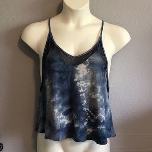 Luca Couture Blue tie-dye style tank in Size M